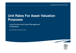 Unit Rates For Asset Valuation Purposes