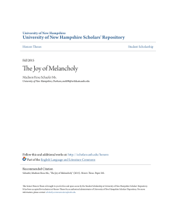 The Joy of Melancholy - UNH Scholars` Repository