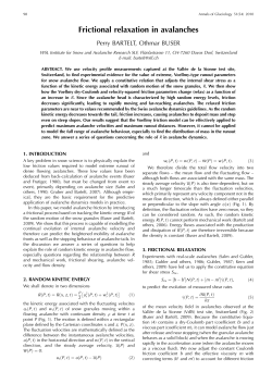 Frictional relaxation in avalanches - International Glaciological Society