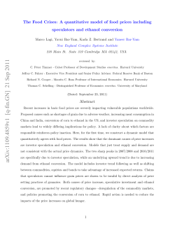 The Food Crises: A quantitative model of food prices including