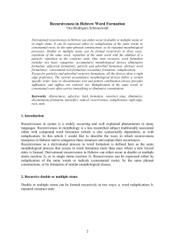 Recursiveness in Hebrew Word Formation