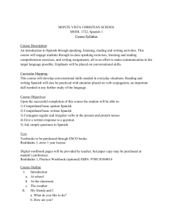 MONTE VISTA CHRISTIAN SCHOOL MODL 1722, Spanish 1