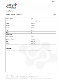 Albumin Fraction V (pH 5.2) A2244 Comment