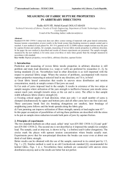 MEASURING OF FABRIC RUPTURE PROPERTIES IN ARBITRARY