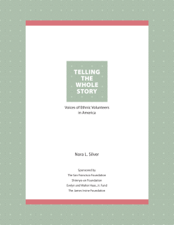 Telling the Whole Story: Voices of Ethnic Volunteers in America