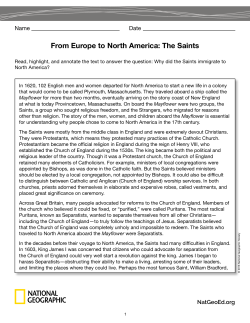 From Europe to North America: The Saints, continued