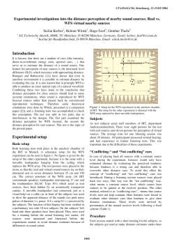 Experimental investigations into the distance perception of nearby