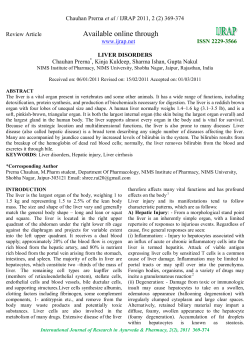 Liver disorders - International Journal of Research in Ayurveda and