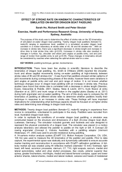 EFFECT OF STROKE RATE ON KINEMATIC CHARACTERISTICS