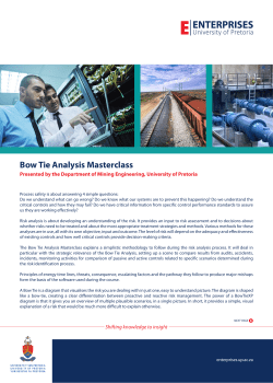 Bow Tie Analysis Masterclass - Enterprises University of Pretoria