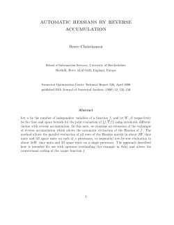 automatic hessians by reverse accumulation