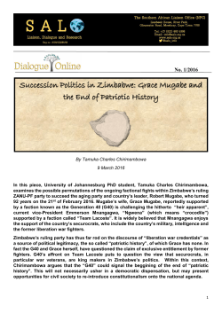 Grace Mugabe and the End of Patriotic History