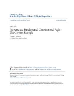 Property as a Fundamental Constitutional Right?