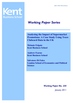 Working Paper Series Analysing the Impact of Supermarket