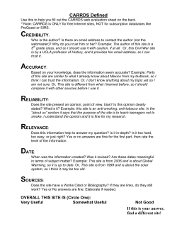 Use CARRDSS to Evaluate Your Sources