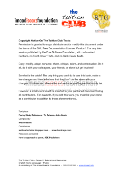 To Autumn, Keats (TTC) - Imaad Isaacs Foundation