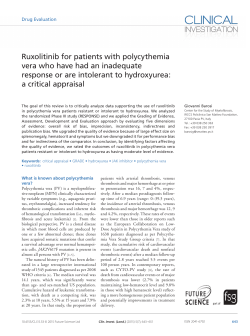 Ruxolitinib for patients with polycythemia vera who have had an