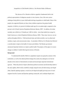 Inequalities in Child Health in Bolivia : Has Morales Made