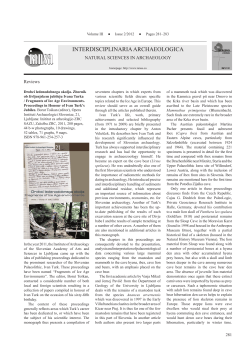 Fragments of Ice Age Environments - Interdisciplinaria Archaeologica