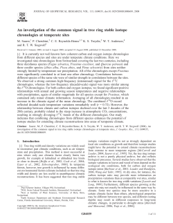 An investigation of the common signal in tree ring stable isotope