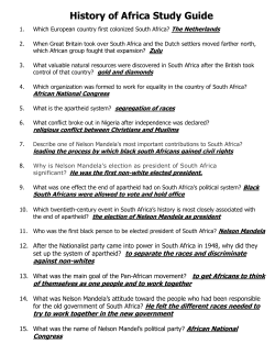 History of Africa Study Guide