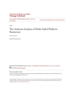 The Antitrust Analysis of Multi-Sided Platform Businesses