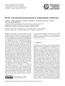 BVOC ecosystem flux measurements at a high latitude wetland site