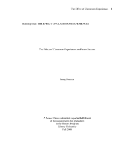 The Effect of Classroom Experiences on Future Success