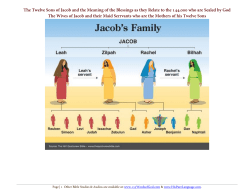 The Twelve Sons of Jacob and the Meaning of
