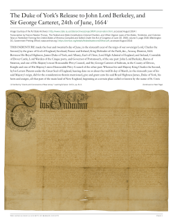 The Duke of York`s Release to John Lord Berkeley, and Sir George