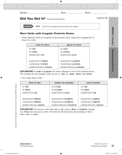 19 More Verbs with Irregular Preterite Stems