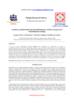 Synthesis, antimicrobial and anti-inflammatory activity of