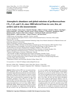 Atmospheric abundance and global emissions of perfluorocarbons