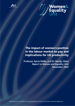 The impact of women`s position in the labour market on pay and