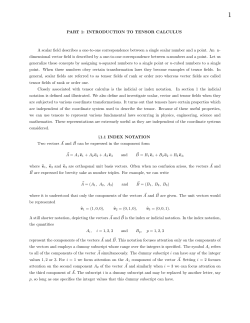 part 1: introduction to tensor calculus
