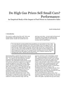 Do High Gas Prices Sell Small Cars? Performance