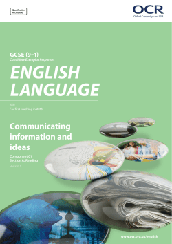 Component 01 - Communicating information and ideas