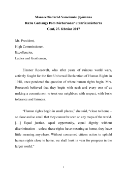 Mannr&eacute;ttindar&aacute;&eth; Sameinu&eth;u &thorn;j&oacute;&eth;anna R&aelig;&eth;a Gu&eth;laugs &THORN;&oacute;rs