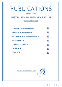 PUBLICATIONS - Australian Mathematics Trust