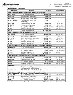 Our Price List - International Products Corporation