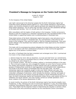 Lyndon Johnson Tonkin Gulf Message to Congress