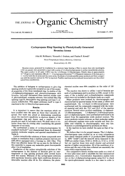 Cyclopropane Ring Opening by Photolytically Generated Bromine