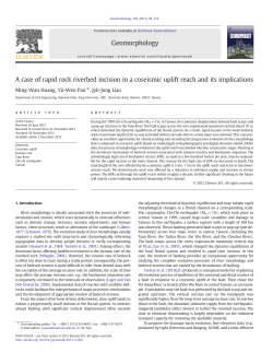 A case of rapid rock riverbed incision in a coseismic uplift reach and