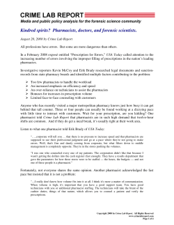 Kindred spirits? Pharmacists, doctors, and forensic scientists.