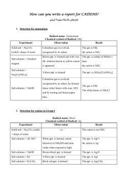 How can you write a report for CATIONS?