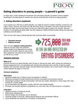 Eating disorders in young people &ndash; a parent`s guide