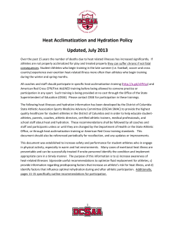 Heat Acclimatization and Hydration Policy Updated, July