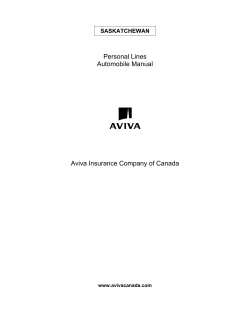 Personal Lines Automobile Manual Aviva Insurance Company of