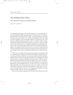 The Shifting Value Chain: The Television Industry in North America.