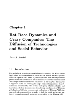 The Diffusion of Technologies and Social Behavior